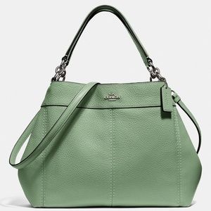 NEW COACH two way solid Leather satchel hobo bag